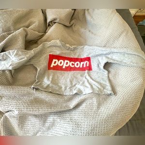 Vintage Muzicun popcorn long-sleeve shirt (crop) super cute